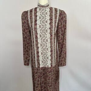 Gunne Sax by Jessica McClintock Vintage Floral Prairie /Cottagecore Dress NWT